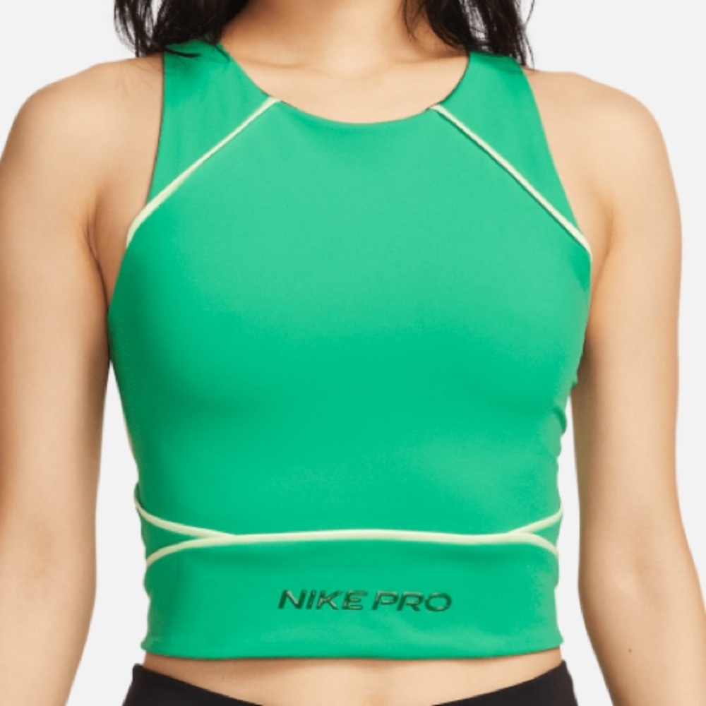 Nike Pro Women's Green High-Neck Sports Bra